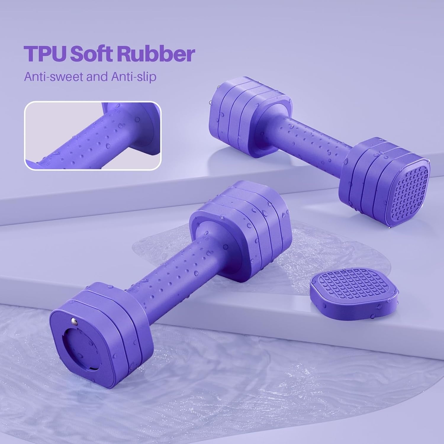 Adjustable Dumbbell Set 4-in-1 with Soft Rubber Handle