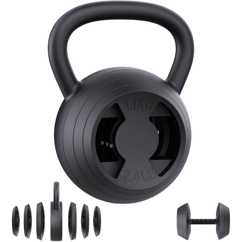 2-in-1 Adjustable Kettlebell and Dumbbell Set 15–45 lb