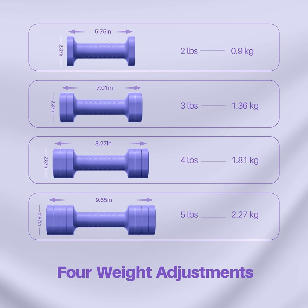Adjustable Dumbbell Set 4-in-1 with Soft Rubber Handle