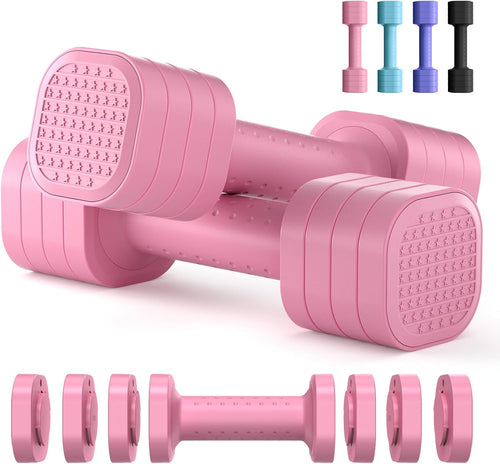 Adjustable Dumbbell Set 4-in-1 with Soft Rubber Handle