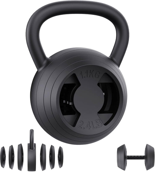 2-in-1 Adjustable Kettlebell and Dumbbell Set 15–45 lb