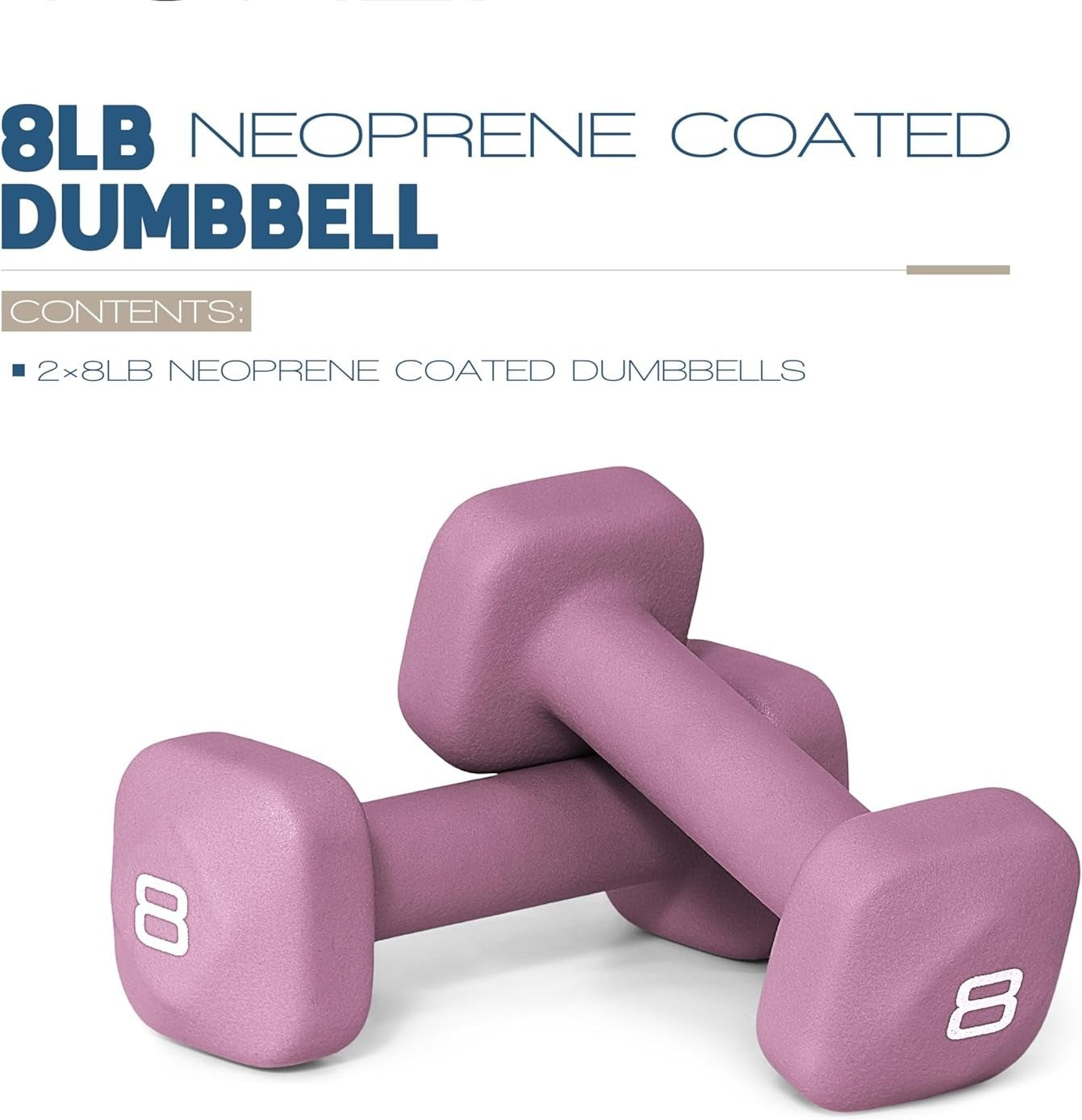 Neoprene Dumbbell Pairs with Anti-Roll Square Heads