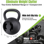 2-in-1 Adjustable Kettlebell and Dumbbell Set 15–45 lb