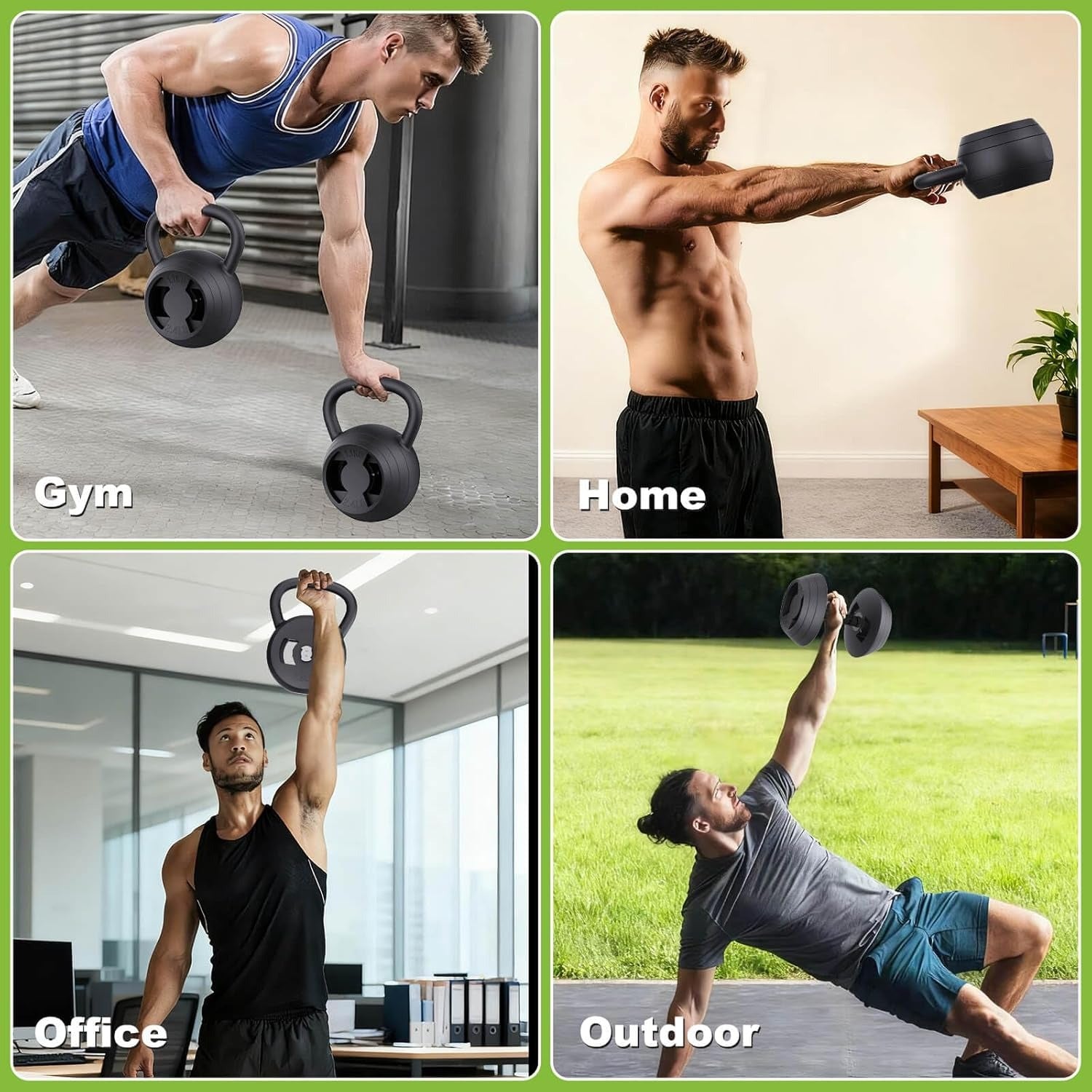 2-in-1 Adjustable Kettlebell and Dumbbell Set 15–45 lb