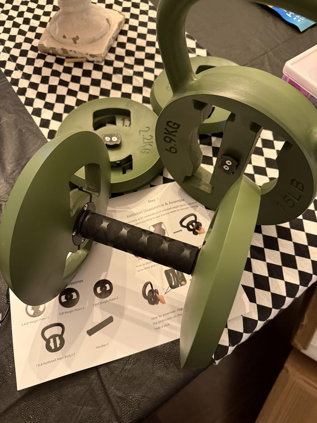2-in-1 Adjustable Kettlebell and Dumbbell Set 15–45 lb